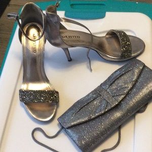 Strap open toe crystal crusted shoes